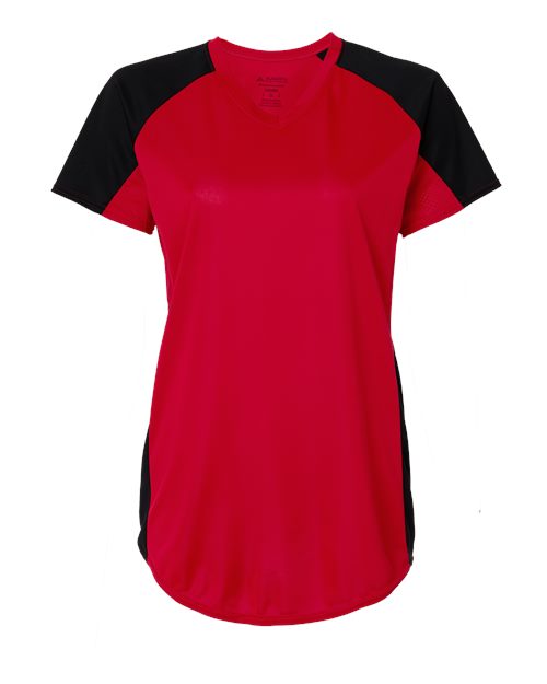 Women's Cutter Jersey - Front - B97134703 - Red/ Black