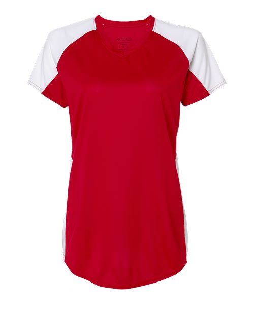 Women's Cutter Jersey - Front - B97134713 - Red/ White
