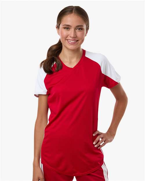 Women's Cutter Jersey - OnModelFront - B97134713 - Red/ White