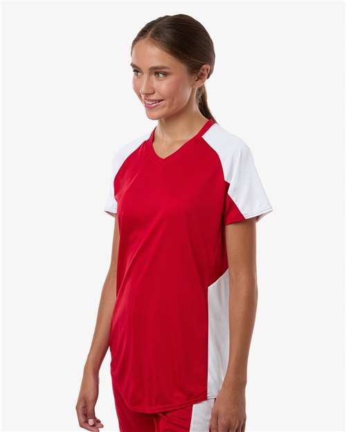 Women's Cutter Jersey - OnModelSide - B97134713 - Red/ White