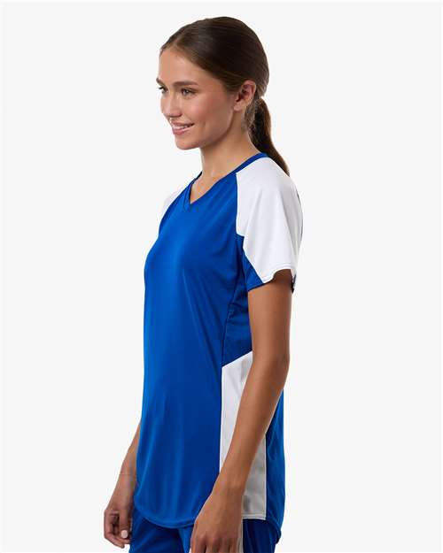 Women's Cutter Jersey - OnModelSide - B97134753 - Royal/ White