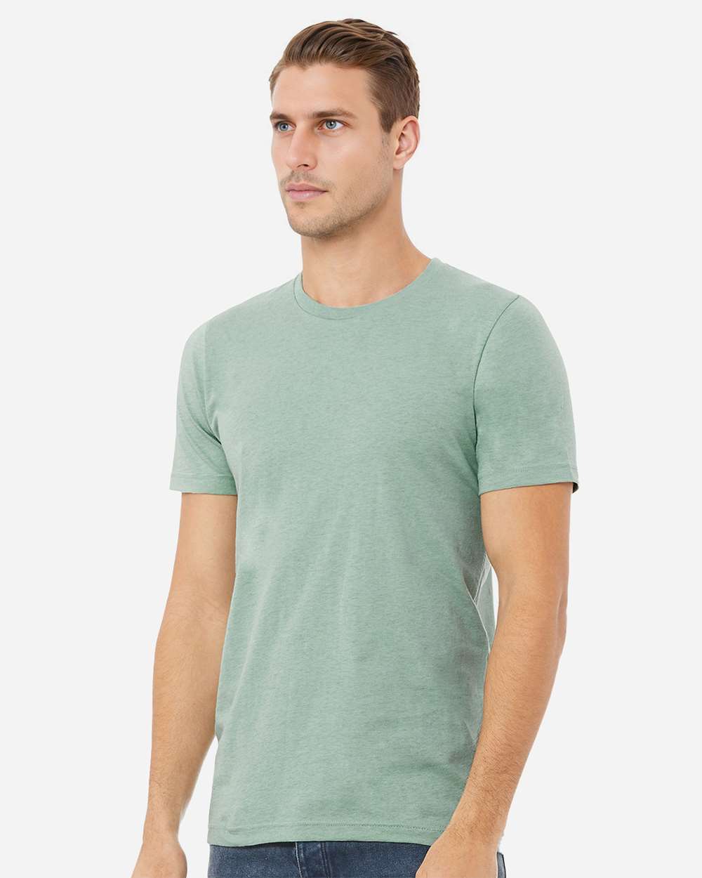 CVC Jersey Tee - OnModelSide - B00706262 - Heather Prism Dusty Blue