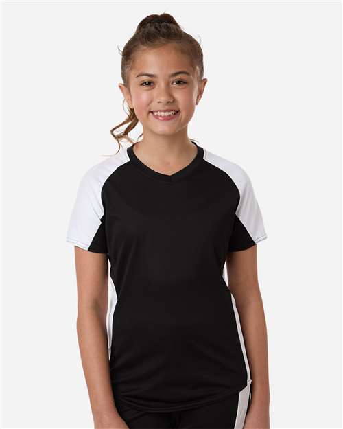 Girls' Cutter Jersey - OnModelFront - B97234023 - Black/ White