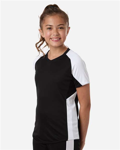 Girls' Cutter Jersey - OnModelSide - B97234023 - Black/ White