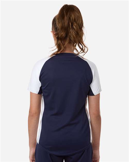 Girls' Cutter Jersey - OnModelBack - B97234643 - Navy/ White