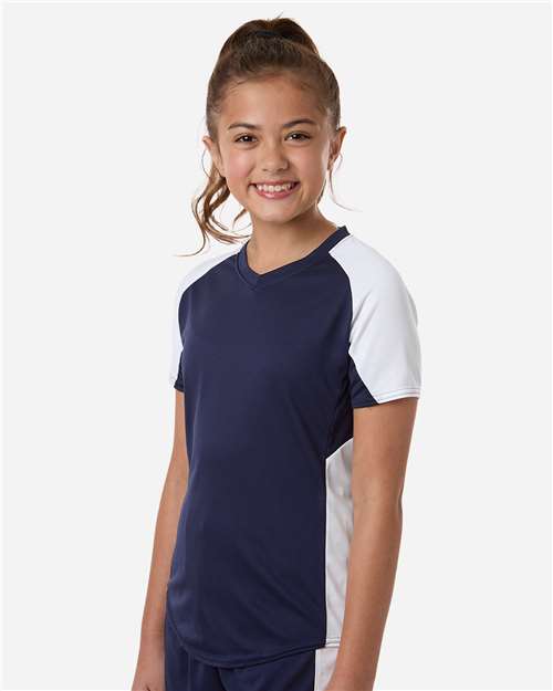 Girls' Cutter Jersey - OnModelSide - B97234643 - Navy/ White