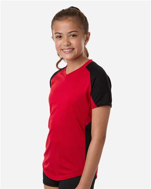 Girls' Cutter Jersey - OnModelSide - B97234043 - Red/ Black