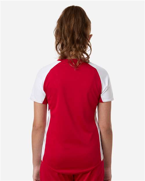 Girls' Cutter Jersey - OnModelBack - B97234703 - Red/ White