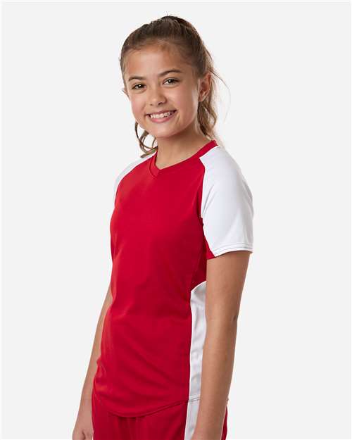 Girls' Cutter Jersey - OnModelSide - B97234703 - Red/ White
