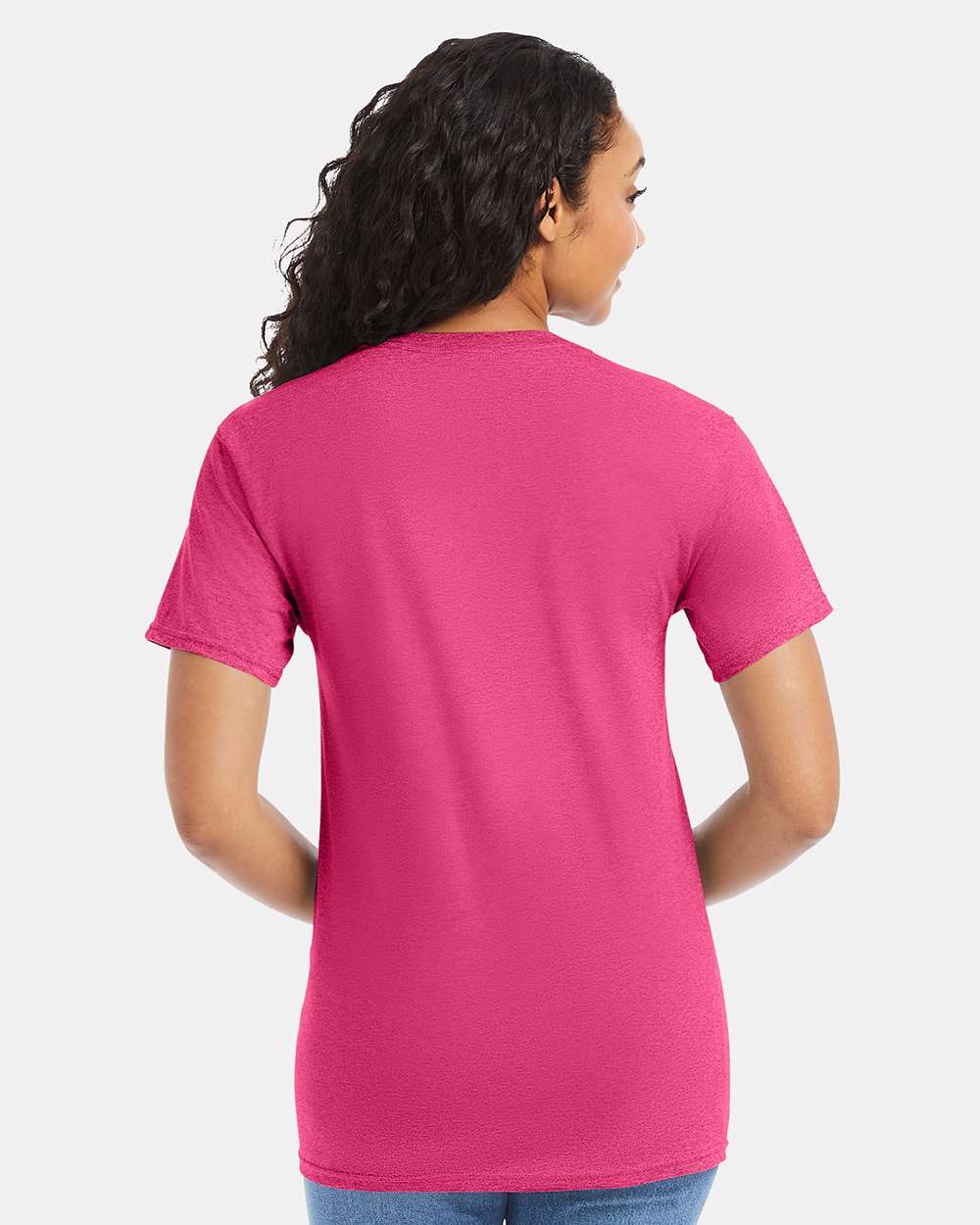 Essential-T T-Shirt - OnModelBack - B00000333 - Wow Pink