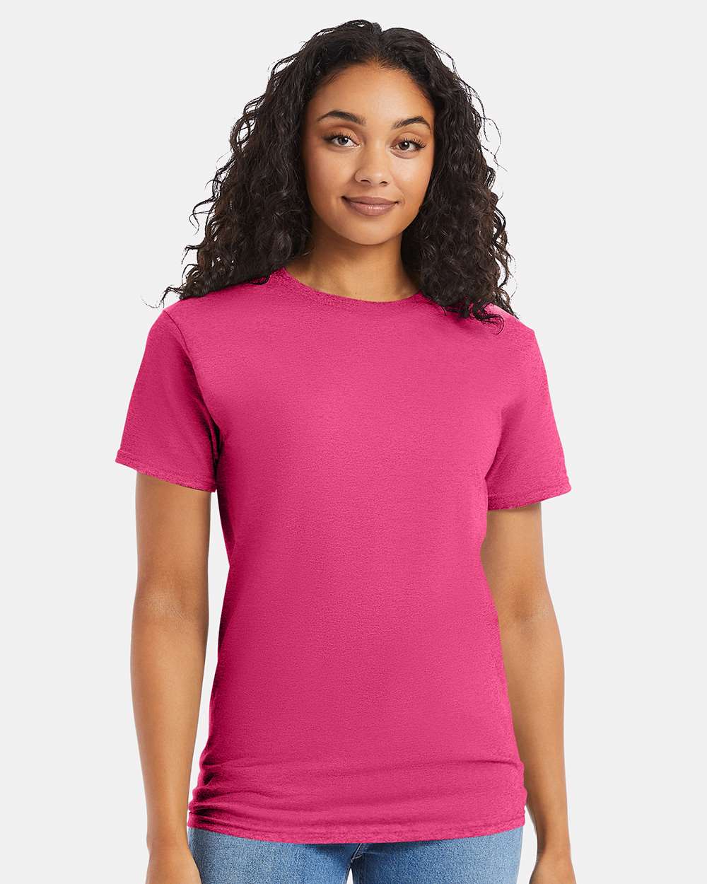 Essential-T T-Shirt - OnModelFront - B00000333 - Wow Pink
