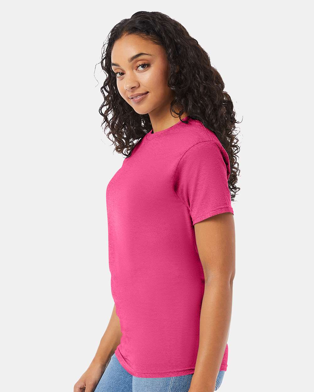 Essential-T T-Shirt - OnModelSide - B00000333 - Wow Pink