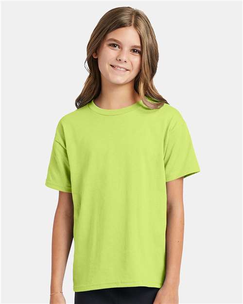 Youth EcoSmart® T-Shirt - OnModelFront - B30500133 - Safety Green