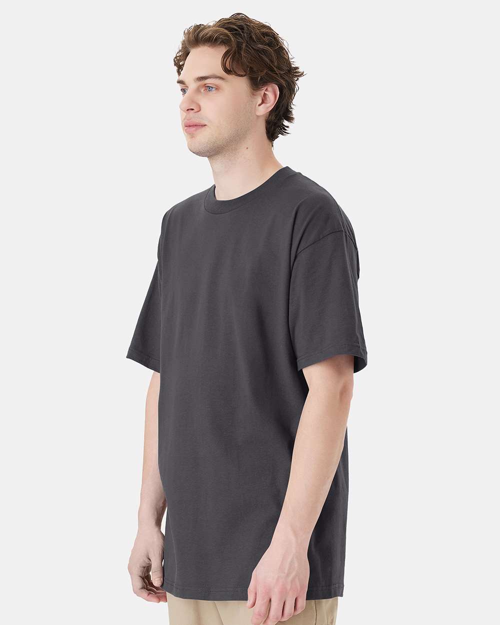 Beefy-T® Tall T-Shirt - OnModelSide - B06600085 - Smoke Grey