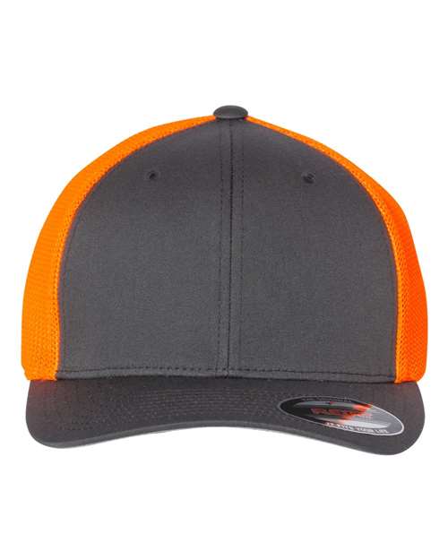 Trucker Cap - Front - B85895461 - Charcoal/ Neon Orange