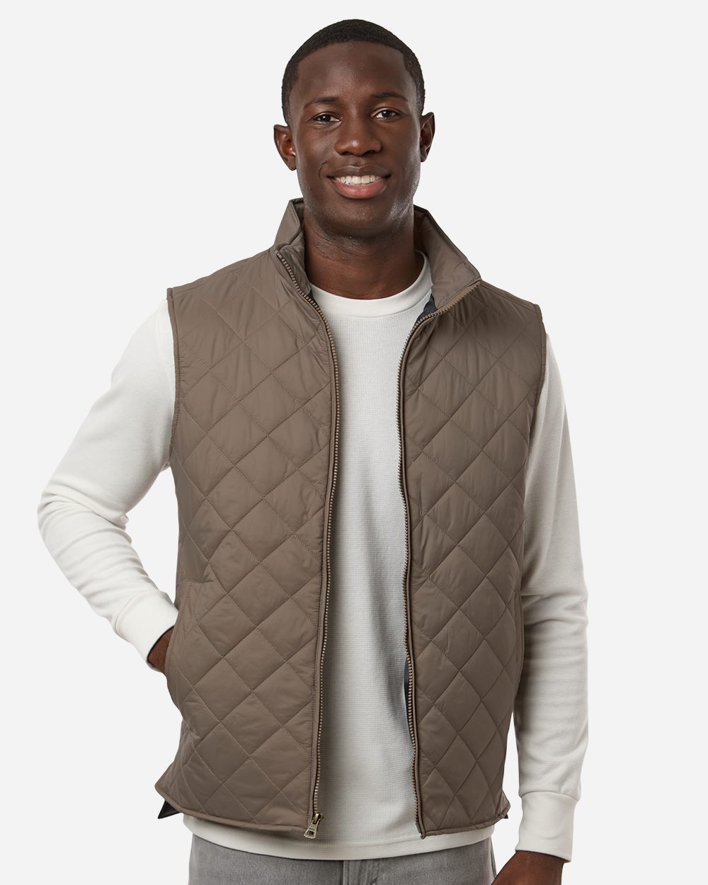 Vintage Diamond Quilted Vest - styleImage