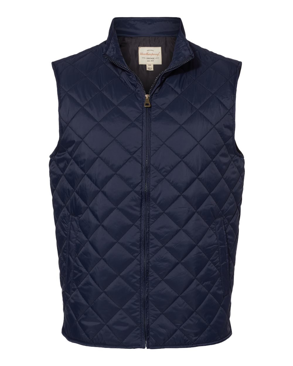 Vintage Diamond Quilted Vest - Front - B09452653 - Navy