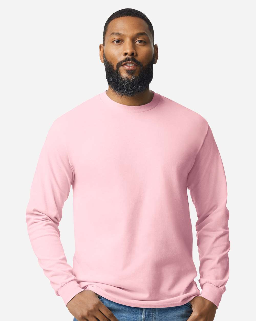 Heavy Cotton™ Long Sleeve T-Shirt - OnModelFront - B04060303 - Light Pink