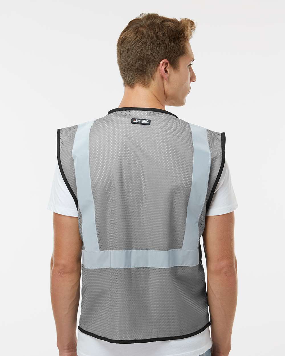 131-EV Series® Enhanced Visibility Non-ANSI Vest - OnModelBack - B68829583 - Grey - B131