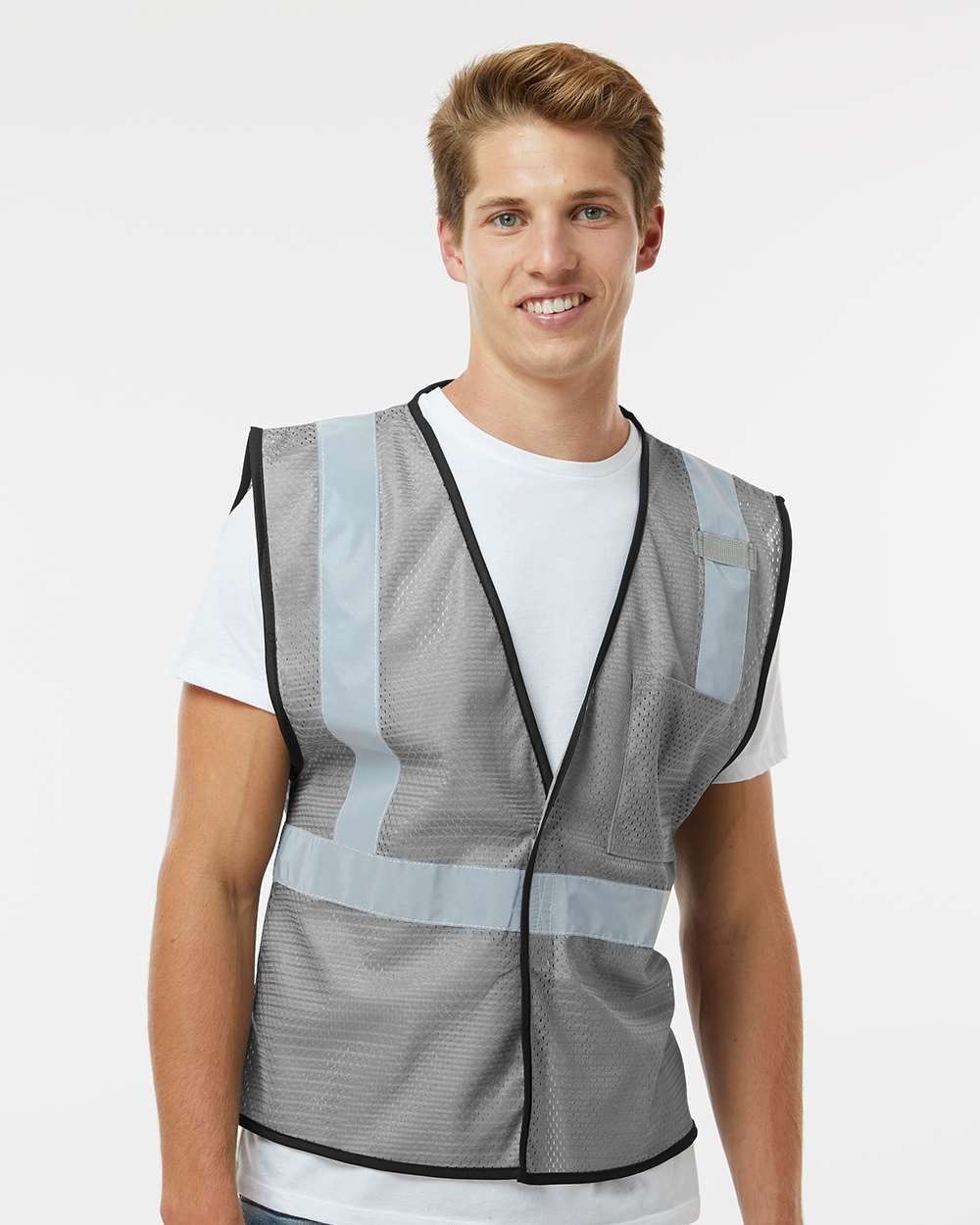 131-EV Series® Enhanced Visibility Non-ANSI Vest - OnModelFront - B68829583 - Grey - B131