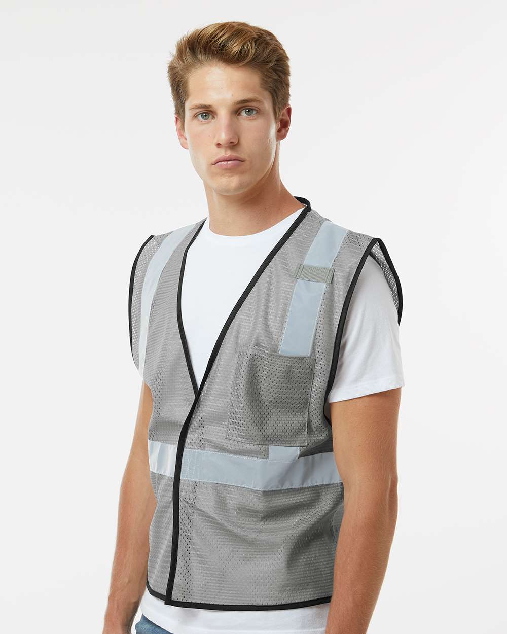 131-EV Series® Enhanced Visibility Non-ANSI Vest - OnModelSide - B68829583 - Grey - B131