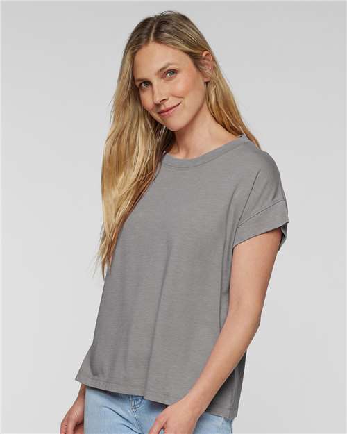 Women's Relaxed Vintage Wash Tee - OnModelFront - B03538133 - Washed Grey