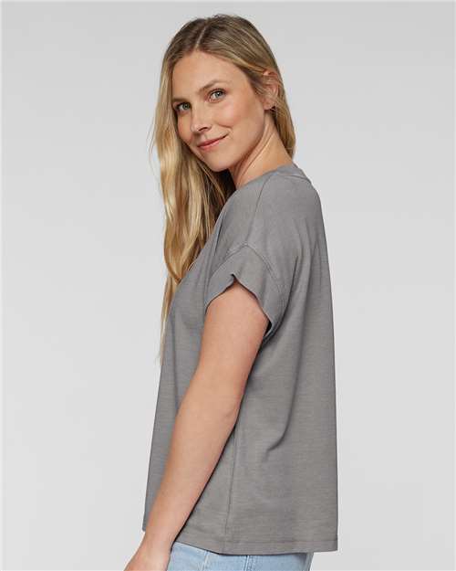 Women's Relaxed Vintage Wash Tee - OnModelSide - B03538133 - Washed Grey
