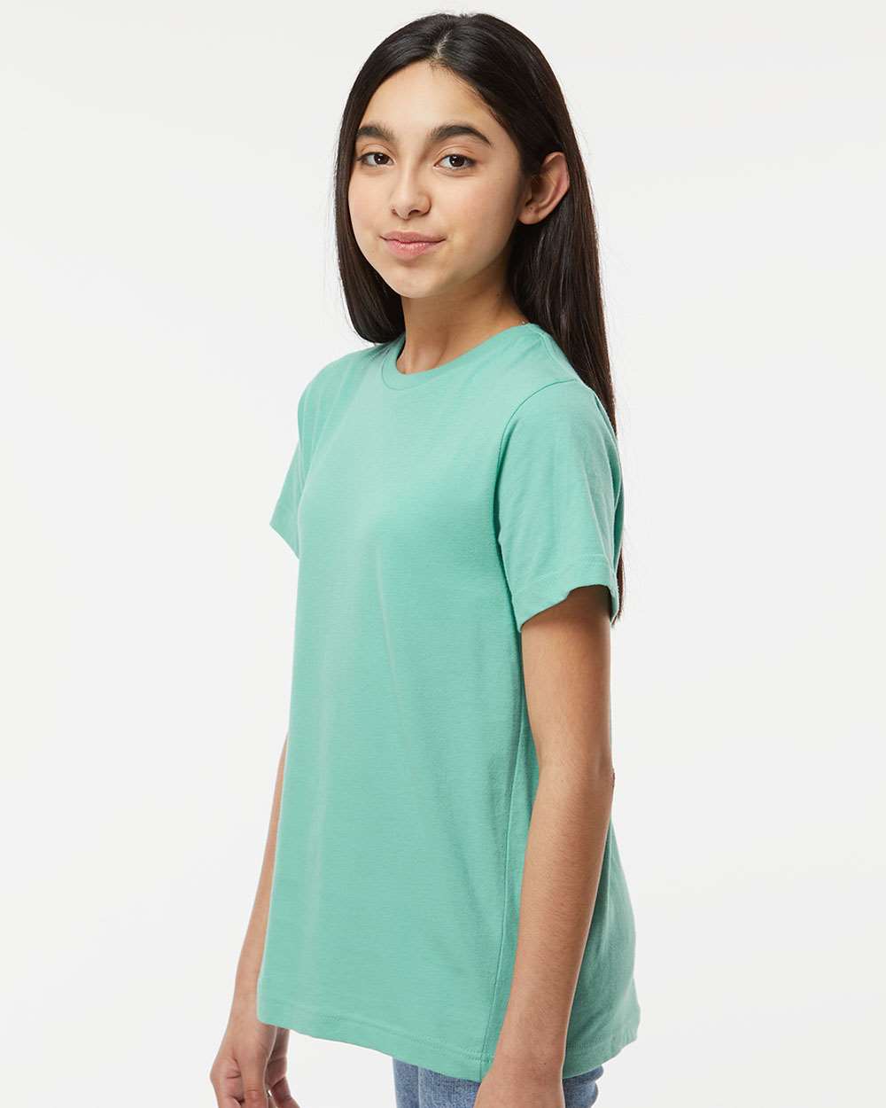 Youth Fine Jersey Tee - OnModelSide - B38038202 - Saltwater