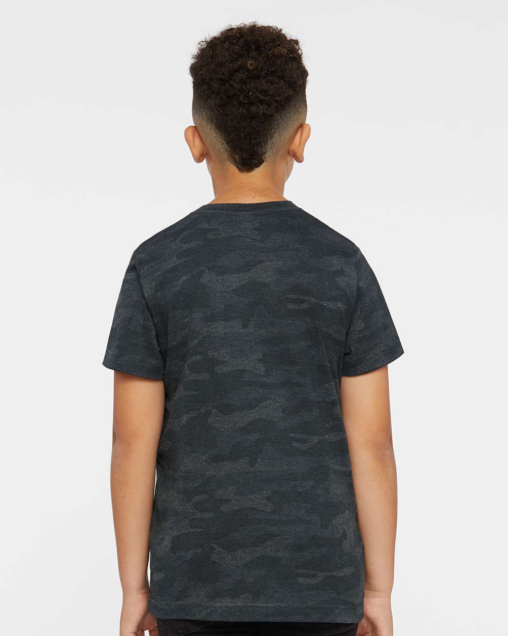Youth Fine Jersey Tee - OnModelBack - B38038522 - Storm Camo