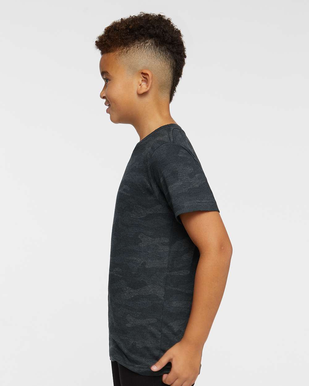 Youth Fine Jersey Tee - OnModelSide - B38038522 - Storm Camo