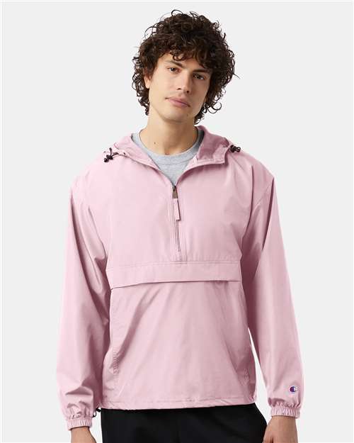 Unisex Packable Anorak Jacket - OnModelFront - B63284303 - Pink Candy