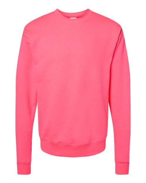Unisex EcoSmart® Crewneck Sweatshirt - Front - B21000149 - Safety Pink