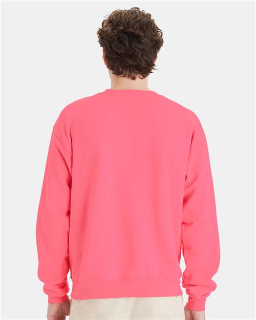 Unisex EcoSmart® Crewneck Sweatshirt - OnModelBack - B21000149 - Safety Pink