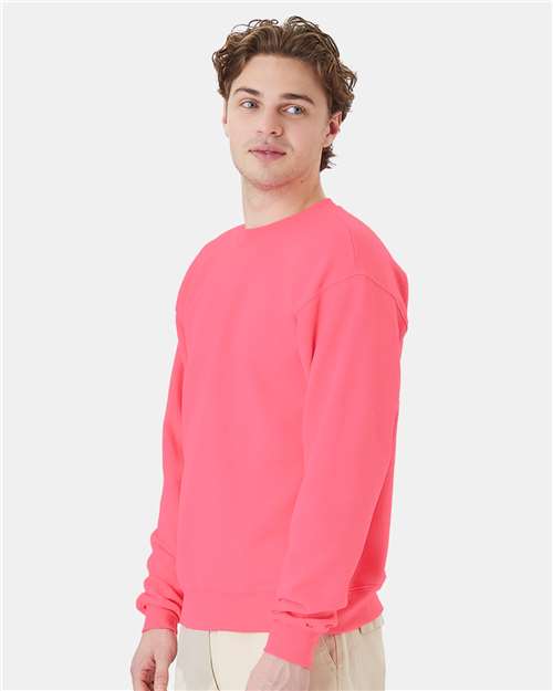 Unisex EcoSmart® Crewneck Sweatshirt - OnModelSide - B21000149 - Safety Pink