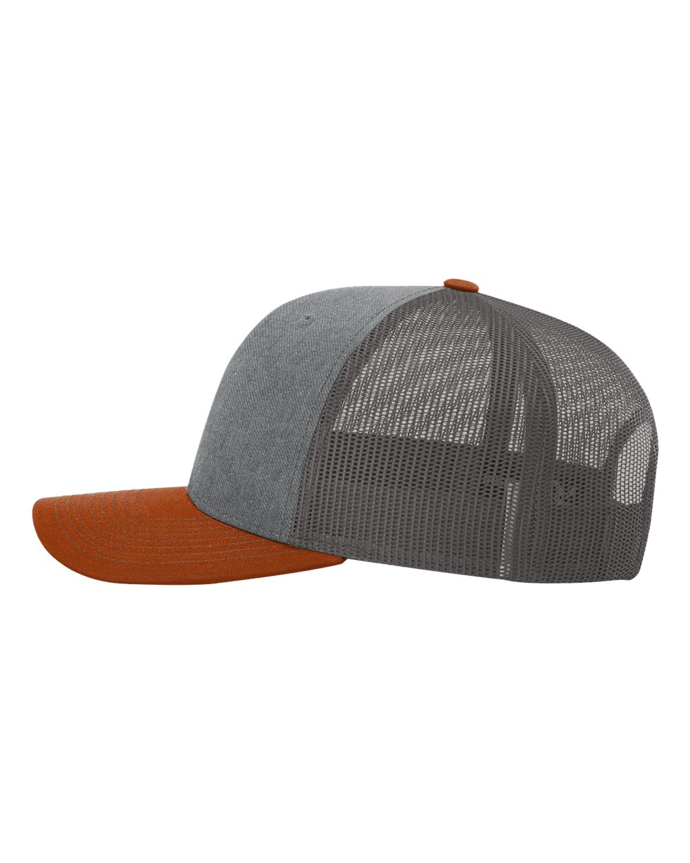 Snapback Trucker Cap - DirectSide - B18095940 - Heather Grey/ Charcoal/ Dark Orange