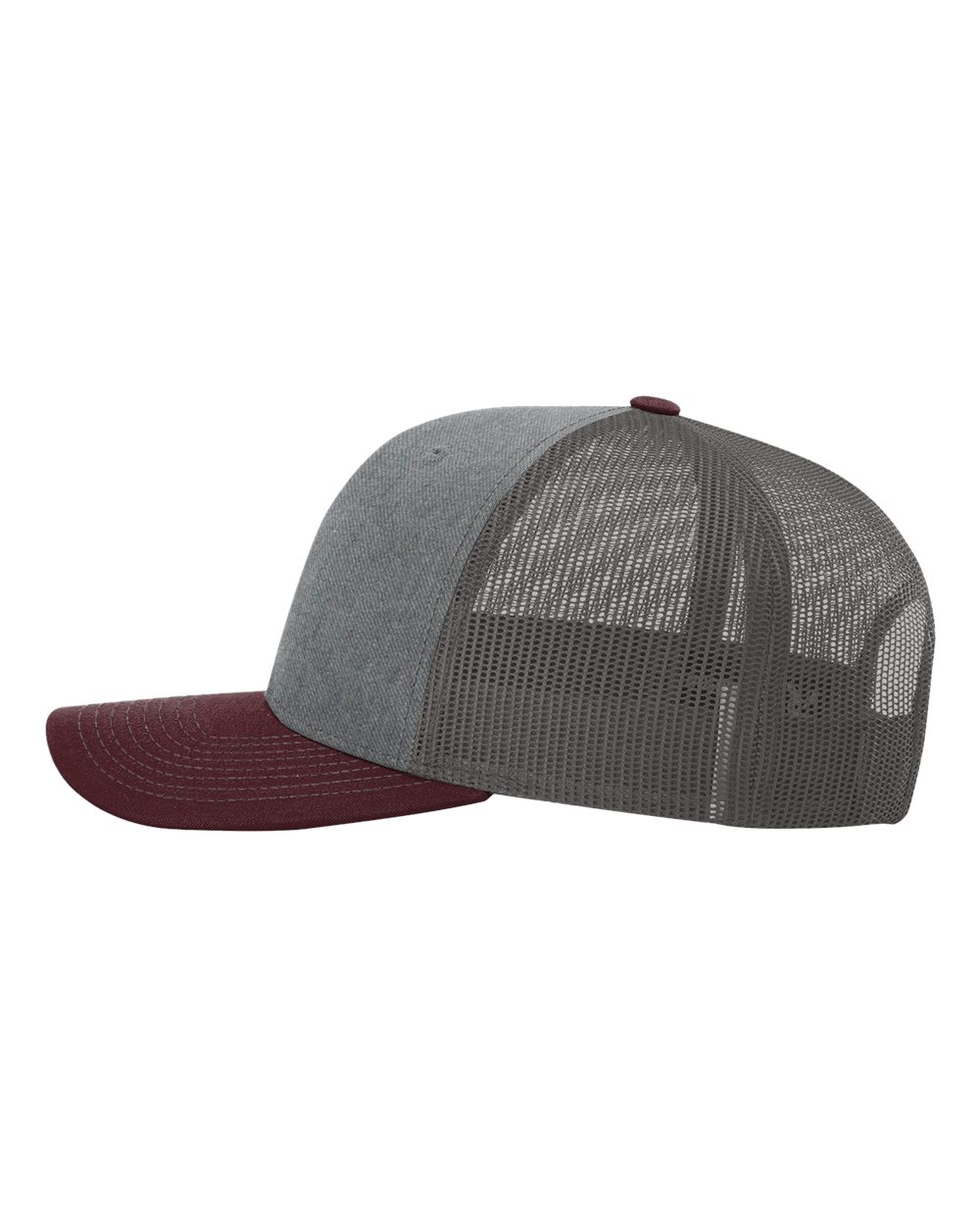 Snapback Trucker Cap - DirectSide - B18095950 - Heather Grey/ Charcoal/ Maroon