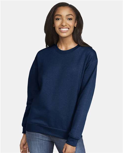 Unisex Softstyle® Midweight Crewneck Sweatshirt - OnModelFront - B24060652 - Navy