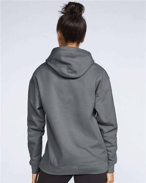 Unisex Softstyle® Midweight Hooded Sweatshirt - OnModelBack - B24160492 - Charcoal
