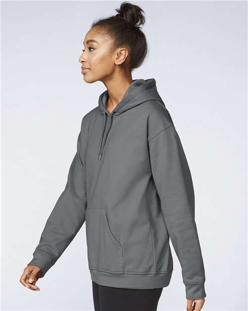 Unisex Softstyle® Midweight Hooded Sweatshirt - OnModelSide - B24160492 - Charcoal