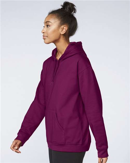 Unisex Softstyle® Midweight Hooded Sweatshirt - OnModelSide - B24160532 - Maroon