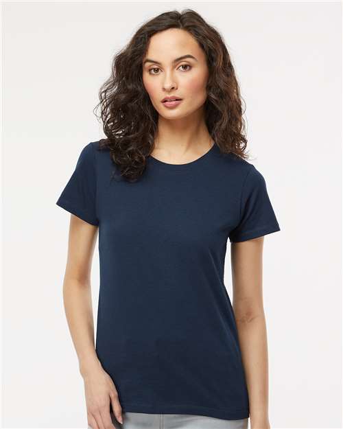 Women's Gold Soft Touch T-Shirt - OnModelFront - B01642862 - Deep Navy