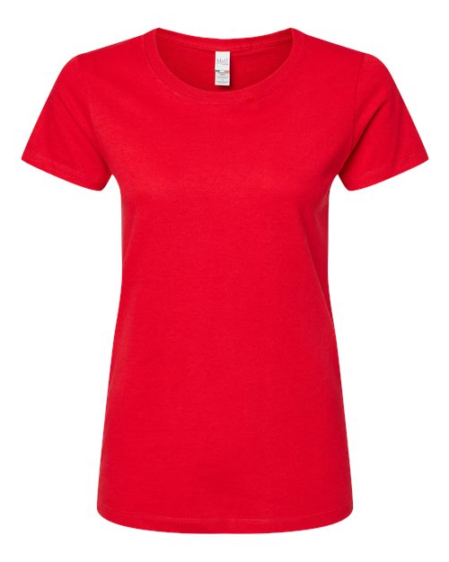Women's Gold Soft Touch T-Shirt - Front - B01642702 - Deep Red