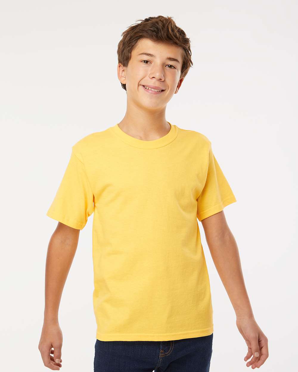 Youth Gold Soft Touch T-Shirt - OnModelFront - B01842402 - Yellow