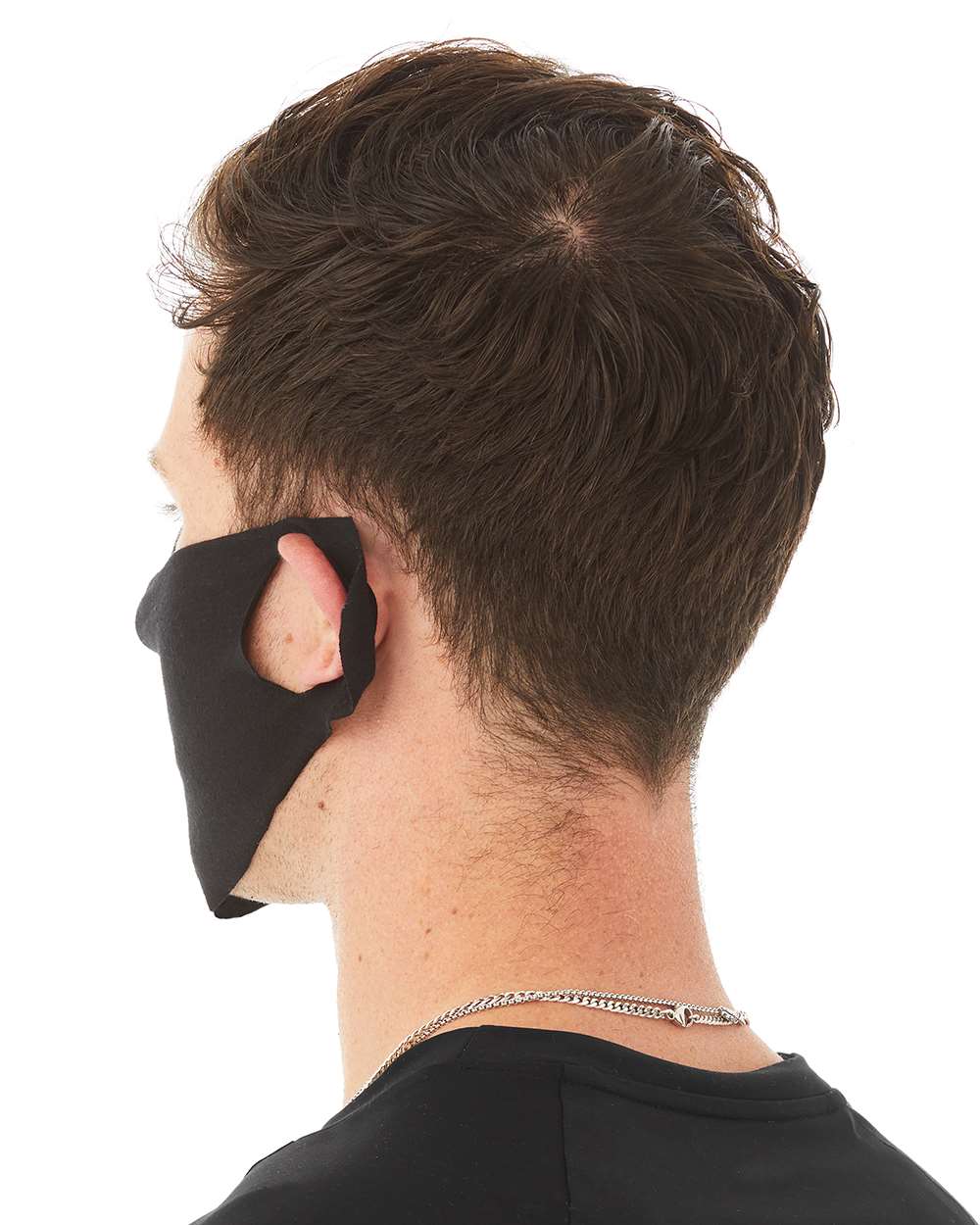 Lightweight Fabric Face Cover - CVC 52/48 Cotton/Poly - Back - B05106500 - Black