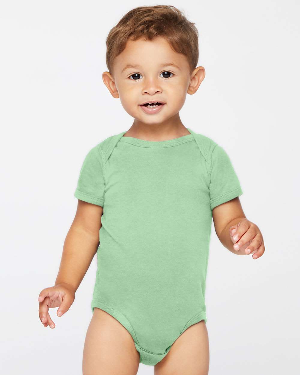 Infant Fine Jersey Bodysuit - OnModelFront - B33438191 - Sage