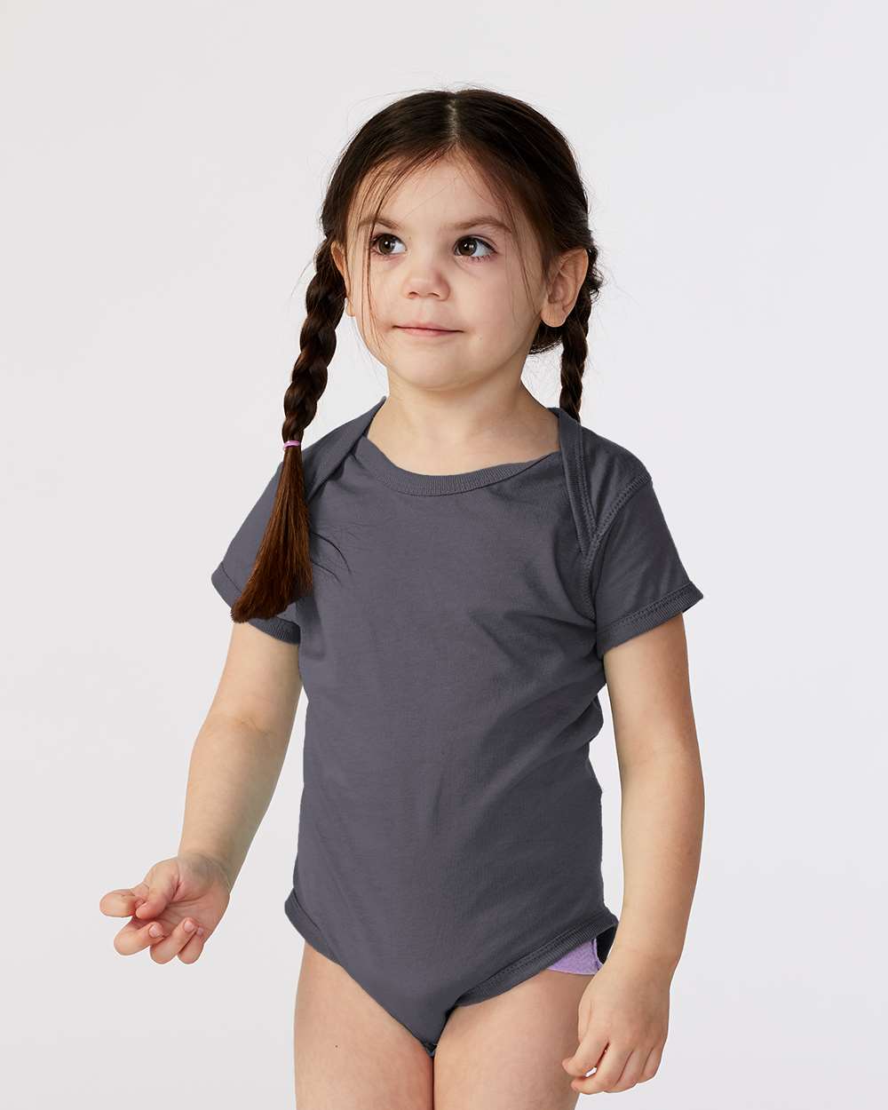 Infant Fine Jersey Bodysuit - OnModelFront - B33438921 - Slate