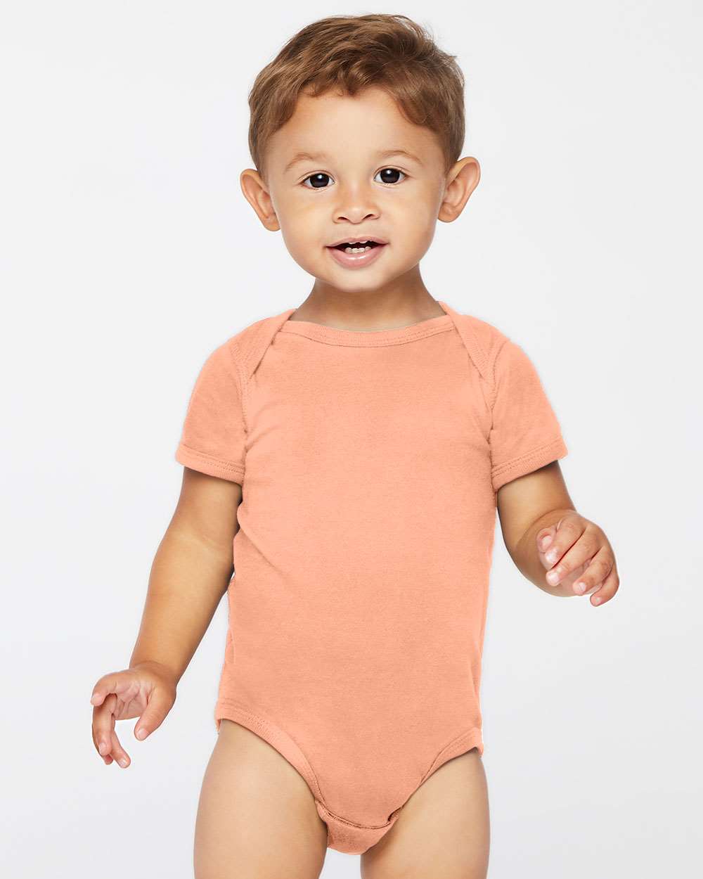 Infant Fine Jersey Bodysuit - OnModelFront - B33438081 - Sunset