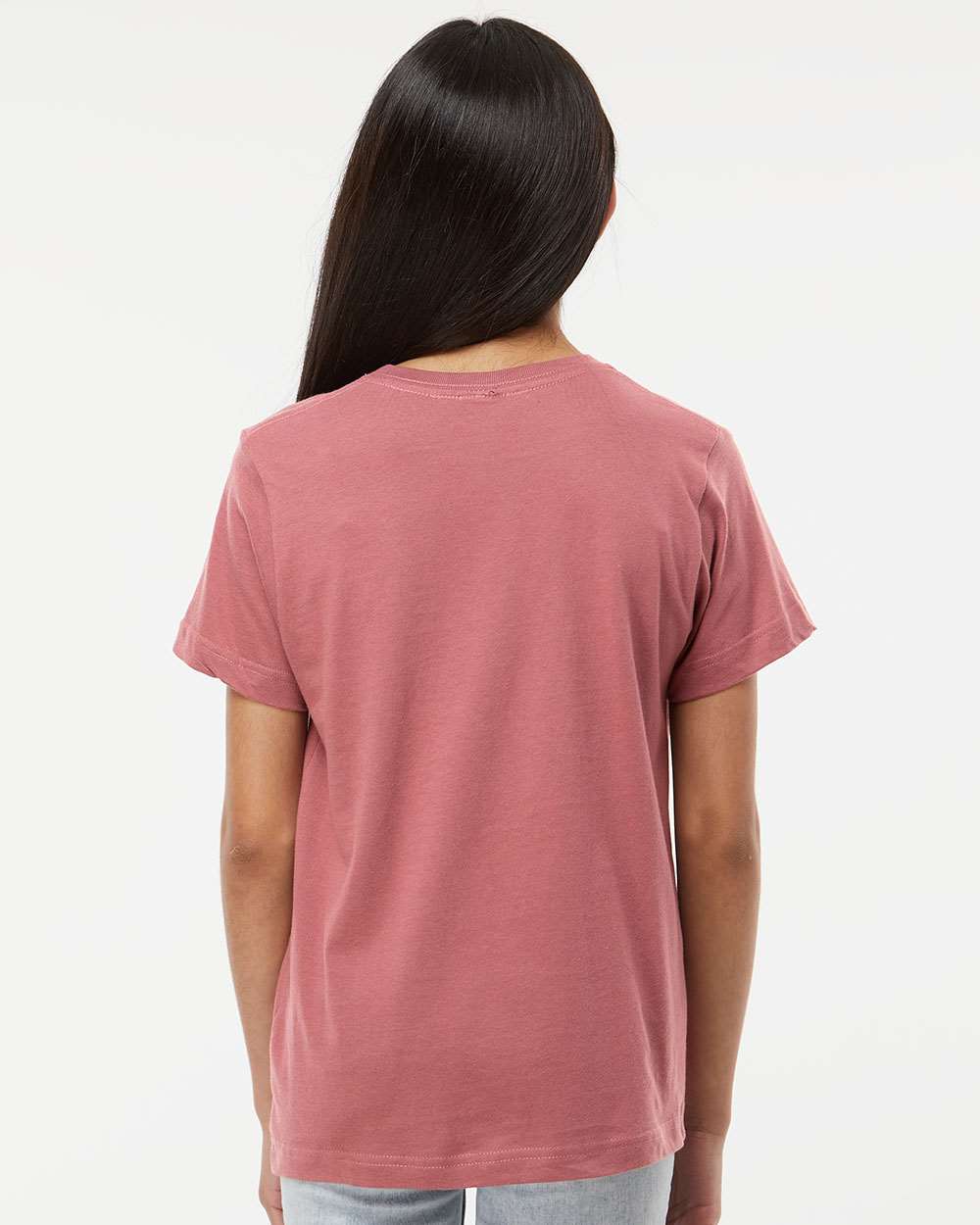 Youth Fine Jersey Tee - OnModelBack - B38038912 - Rouge