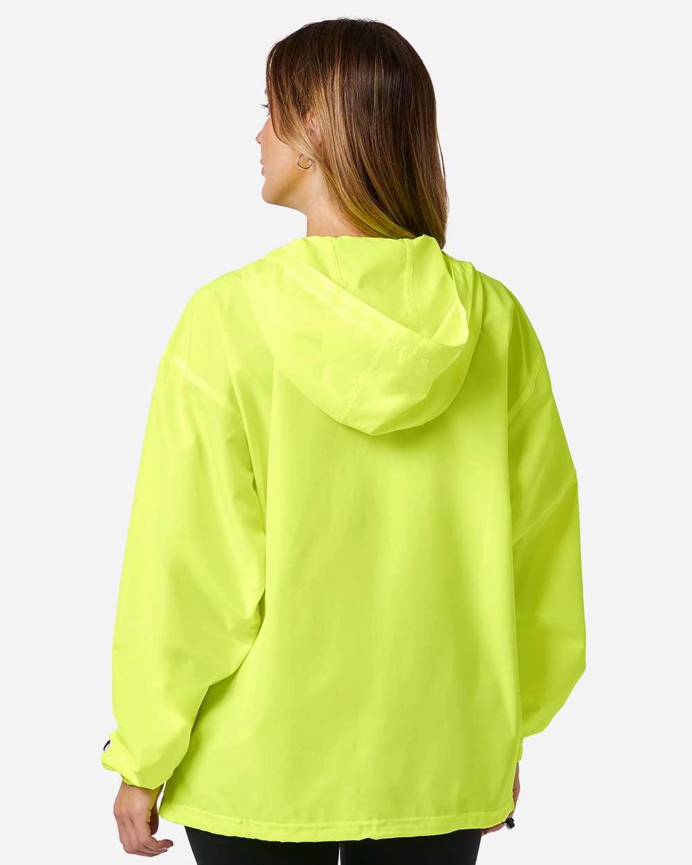 Packable Anorak Jacket - OnModelBack - B63284163 - Safety Green