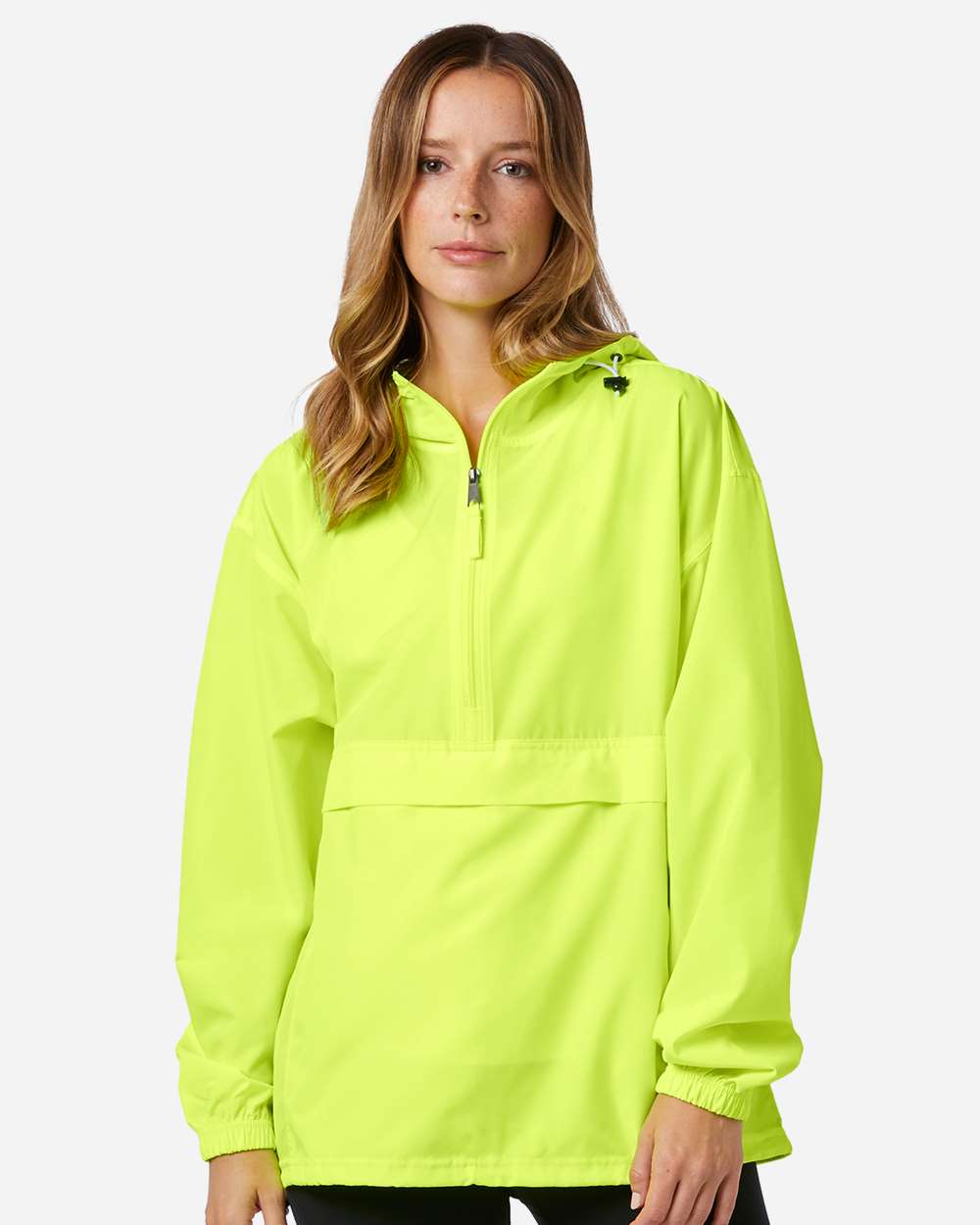 Packable Anorak Jacket - OnModelFront - B63284163 - Safety Green